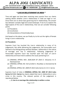 Live-in Relationship in India